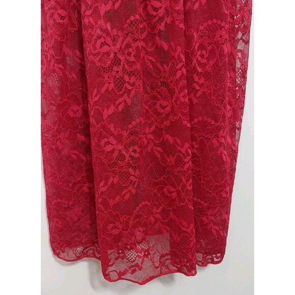 Just Sexy Lingerie Women's Size Medium Babydoll Red Keyhole Lace Nightie Panties - Picture 3 of 16